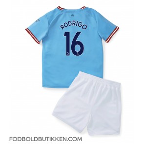 Manchester City Rodri Hernandez #16 Hjemmebanetrøje Børn 2022-23 Kortærmet (+ Korte bukser)